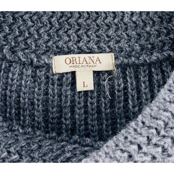 Oriana Womens Large Gray Alpaca Wool & Acrylic Knit Sweater Made In Italy - Picture 2 of 5